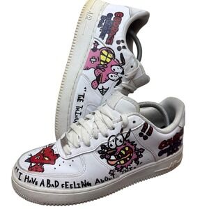 Nike Air Force‎ 1 Low Custom Courage The Cowardly Dog White 9 Cartoon Network